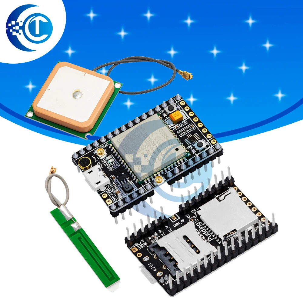 RCmall A9G Development Board GPRS GSM GPS BDS Wireless Quad-band Module Support SMS Voice AT Command for Smart Watch