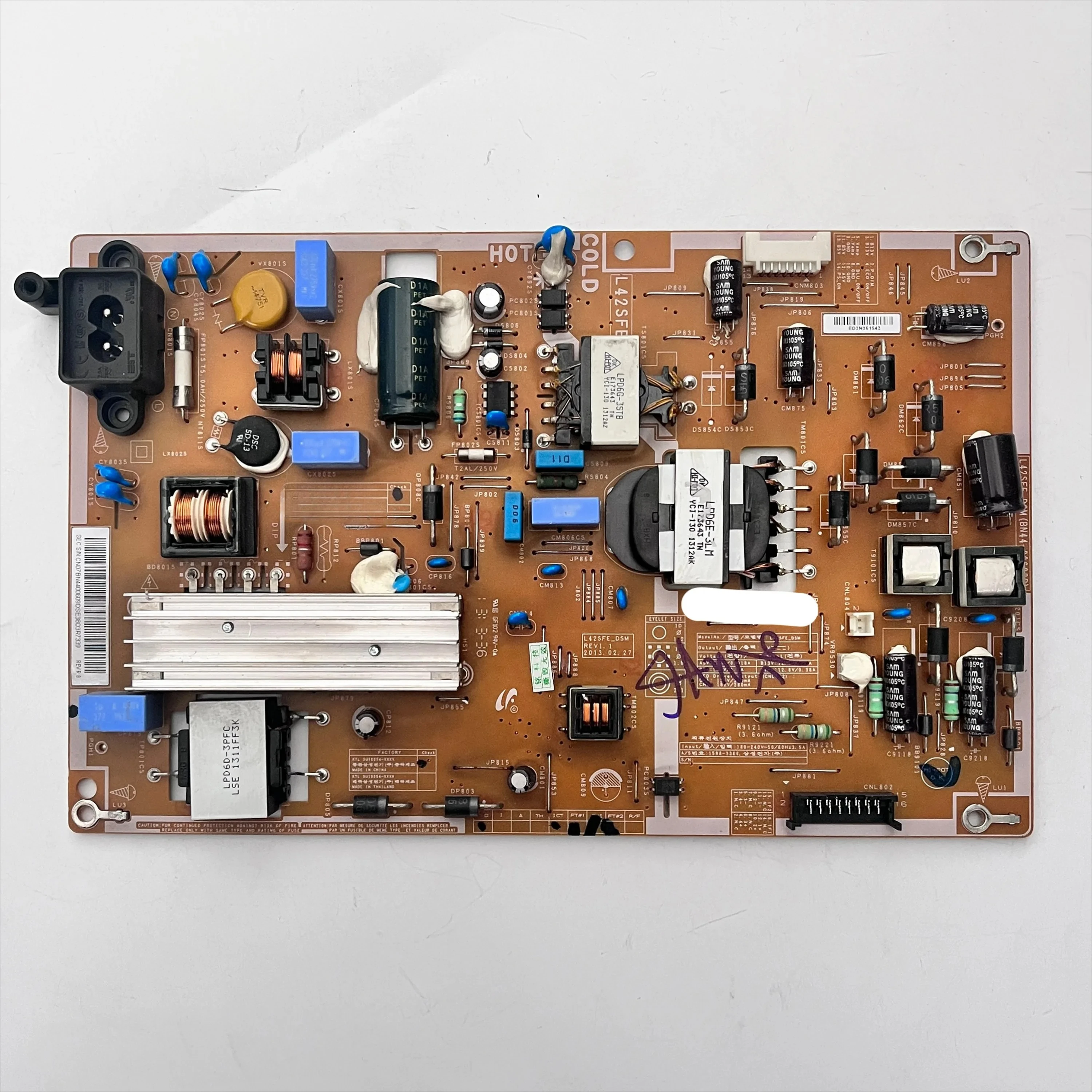 

Original TV power supply board BN44-00609E = BN44-00609F = BN44-00609D = BN44-00609A works properly for LCD TVs HG40NB670FFXZA