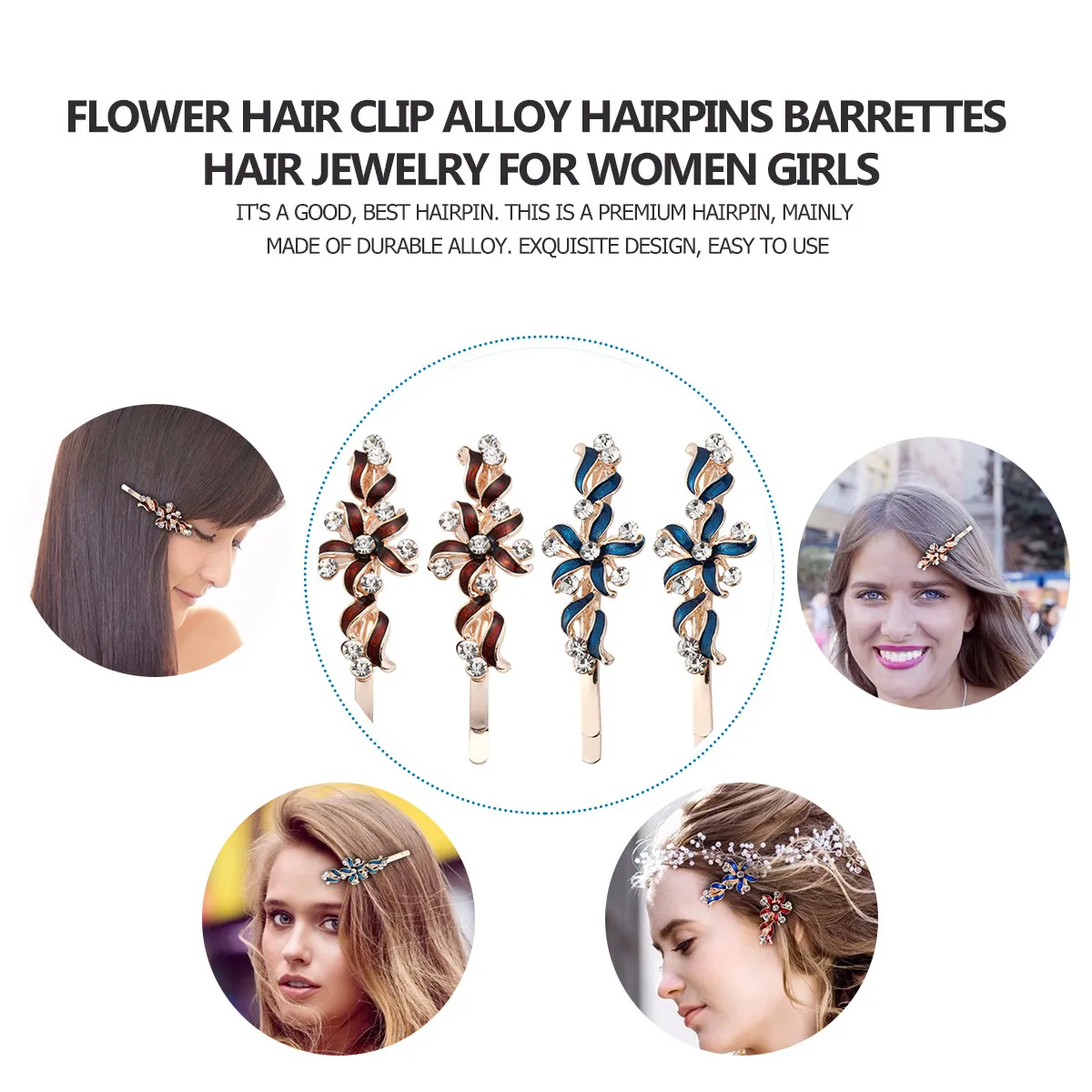 2Pairs Premium Alloy Hair Clips Women Hairpins Decorative Barrettes Chic Hair Jewelry Styling Essential Gift for Her