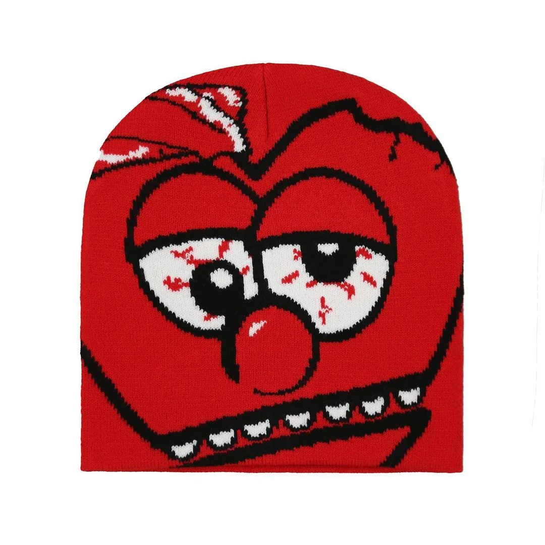 

European and American Fashion Versatile Knitted Hat for Winter and Winter Warmth, Knitted Hat, Trendy Cartoon Pattern Jacquard H