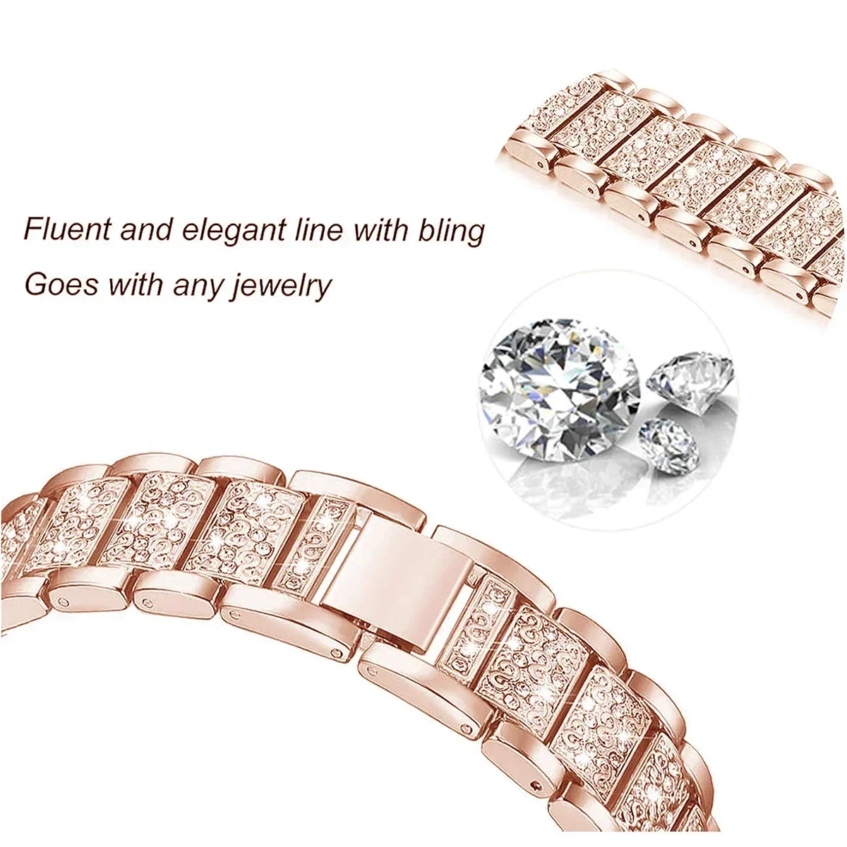 Cinturino in metallo + custodia per Samsung Galaxy Watch4 5 6 7 40mm 44mm Band Donna Bracciale con diamanti in acciaio inossidabile e accessori per paraurti