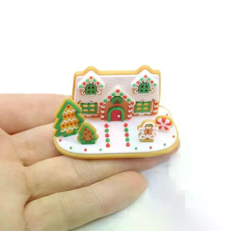 1:12 Dollhouse Christmas Decor Gingerbread Man Holiday Scene Decoration Micro Landscape Ornaments Xmas Gifts 1Pcs