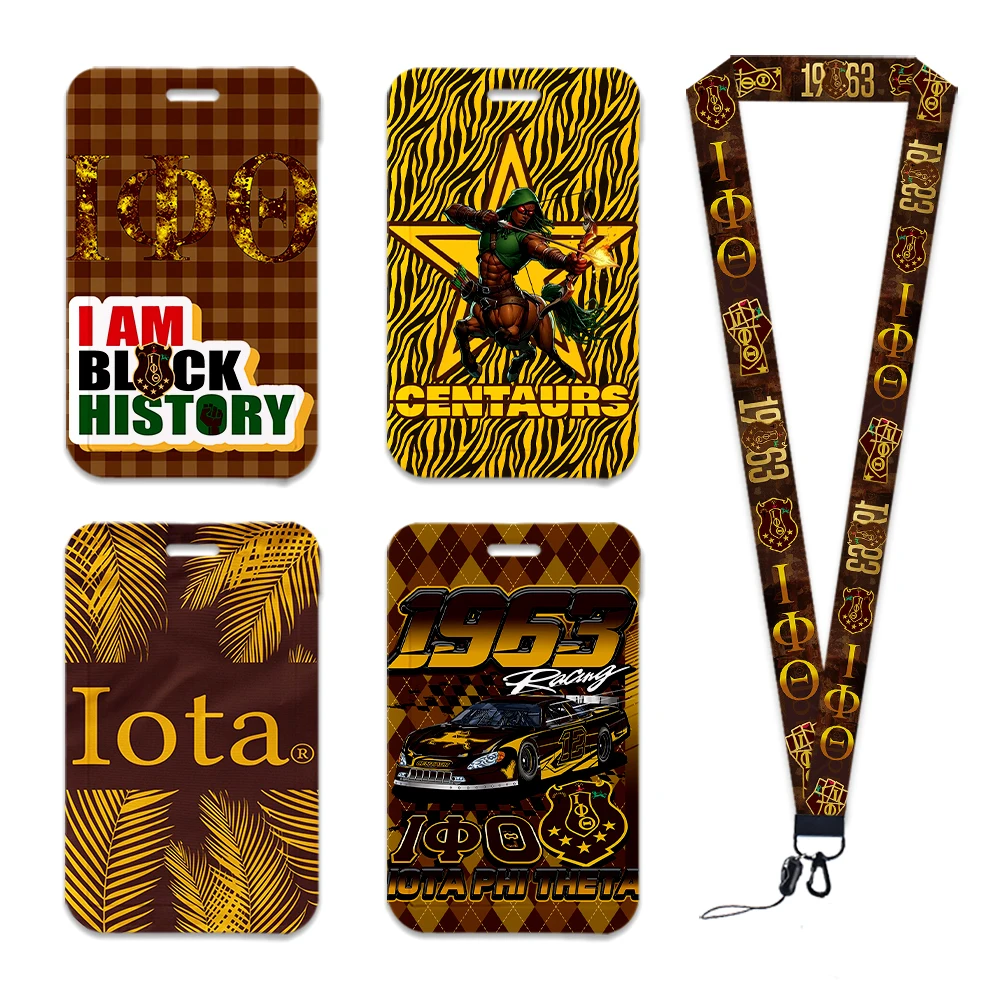 

Iota Phi Theta 1963 Fraternity Plastic Card Holders Keychain Work Card Bus Access Card Holder Pvc Keychains Accessories Gifts