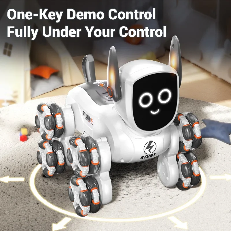 Jjrc Rc Dog for Kids Intelligent Voice Mechanical Puppy Gesture Control Stunt Robot Deformation Car Children Birthday Gift