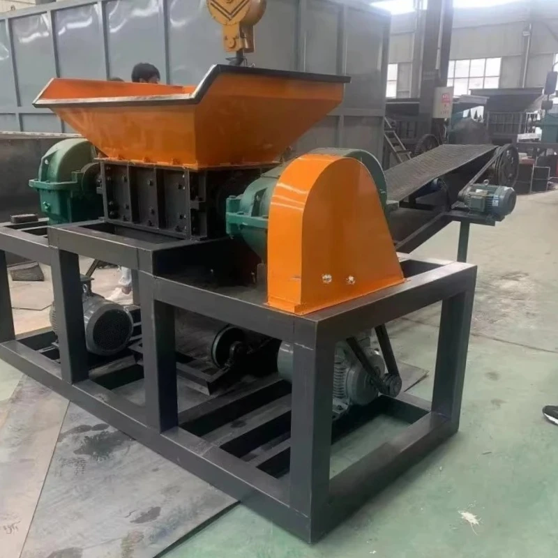 Automatic Twin Shaft Shredder Machine Industrial Crusher for Rubber Tyre Plastic Wood Waste Metal Scrap Cans