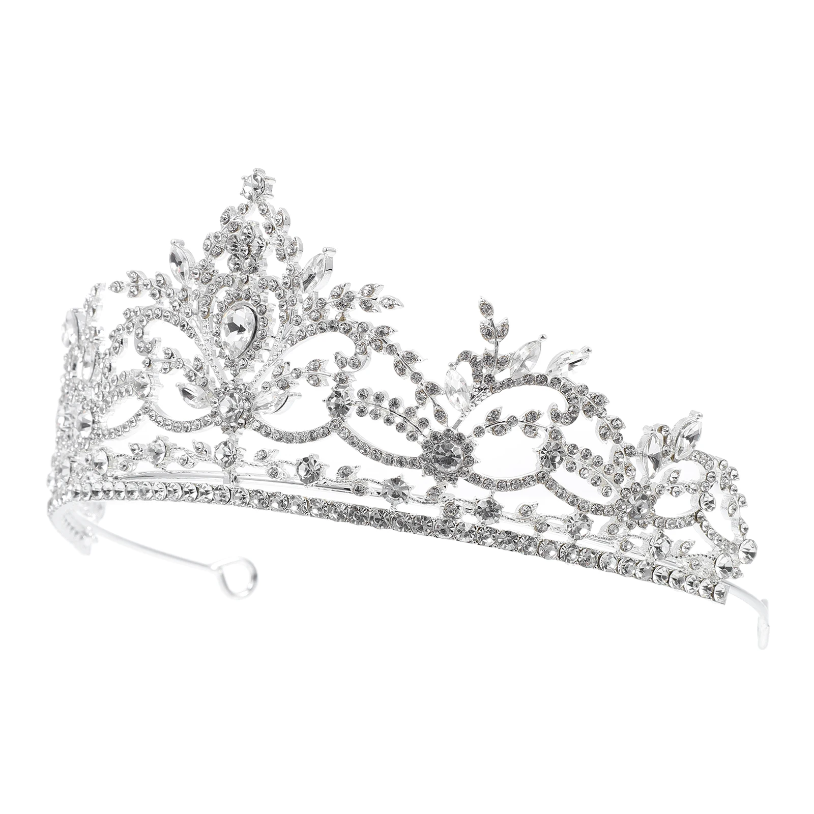 

Zinc Alloy Rhinestone Tiara Lightweight Durable Wedding Party Accessories Girls Headb Hair Decoration Elegant Crown