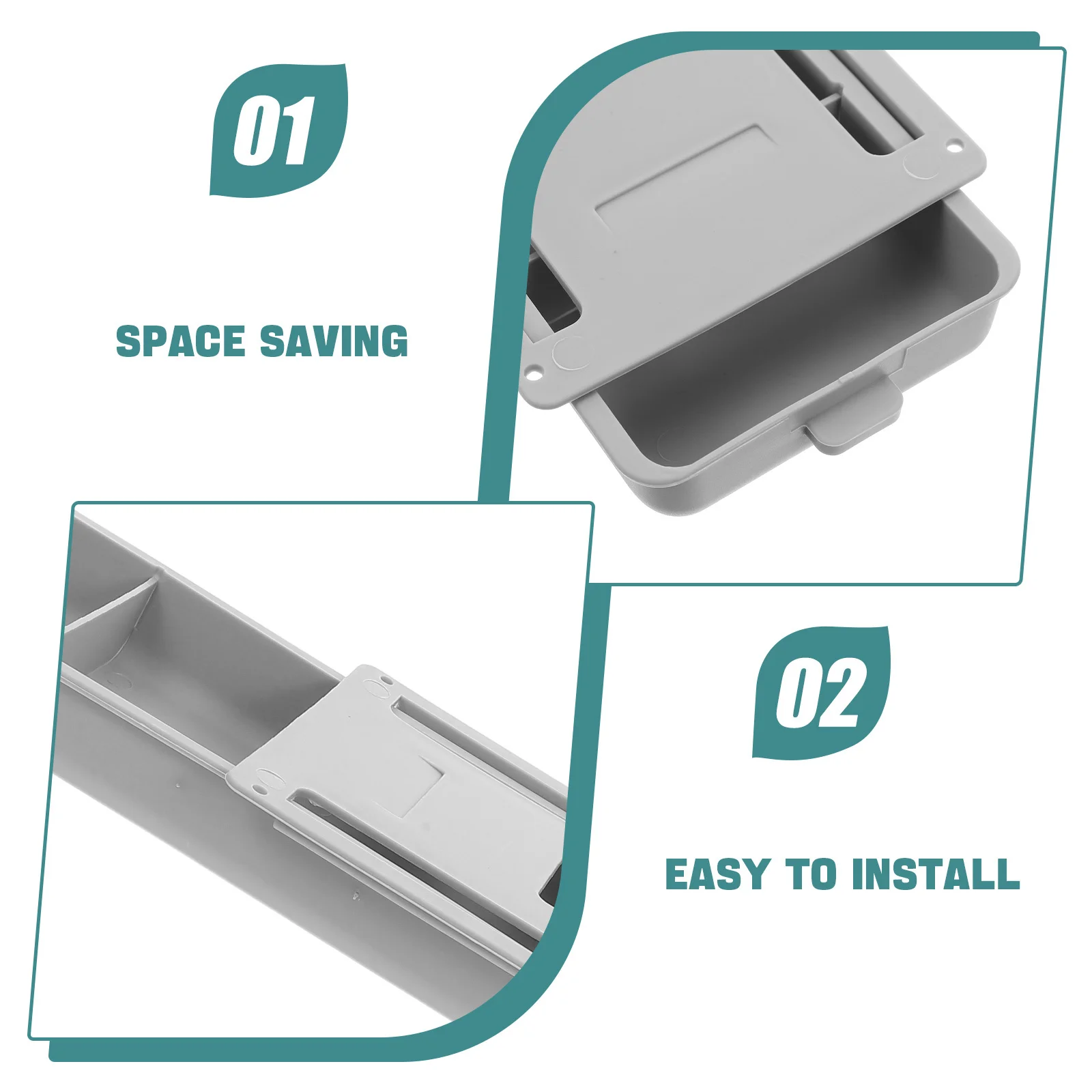 2 قطعة مرفق درج المكتب منظم الطاولة المخفي حامل قلم ذاتي اللصق تحت ملحقات المكتب لمساحة العمل #6