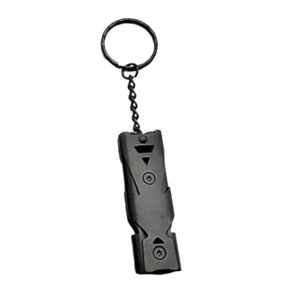 High Decibel Stainless Steel Whistle Compact Emergency Survival Tool with Keyring for Hiking Marine Sports and Rescue Use