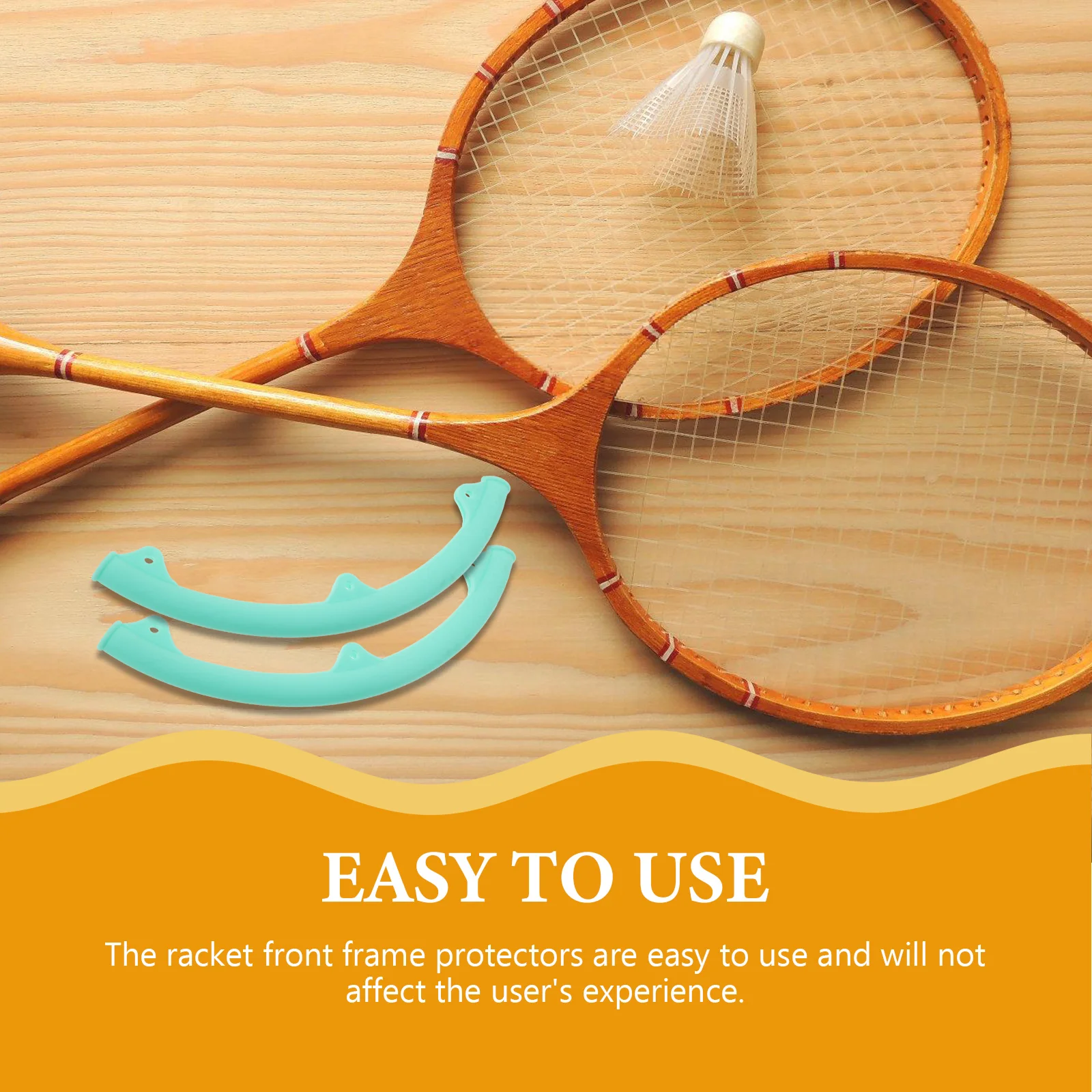 

1 Pair Silicone Badminton Racket Frame Protector Curved Protection Sleeve Full Coverage Anti-Scratch Wear-Resistant Cover For