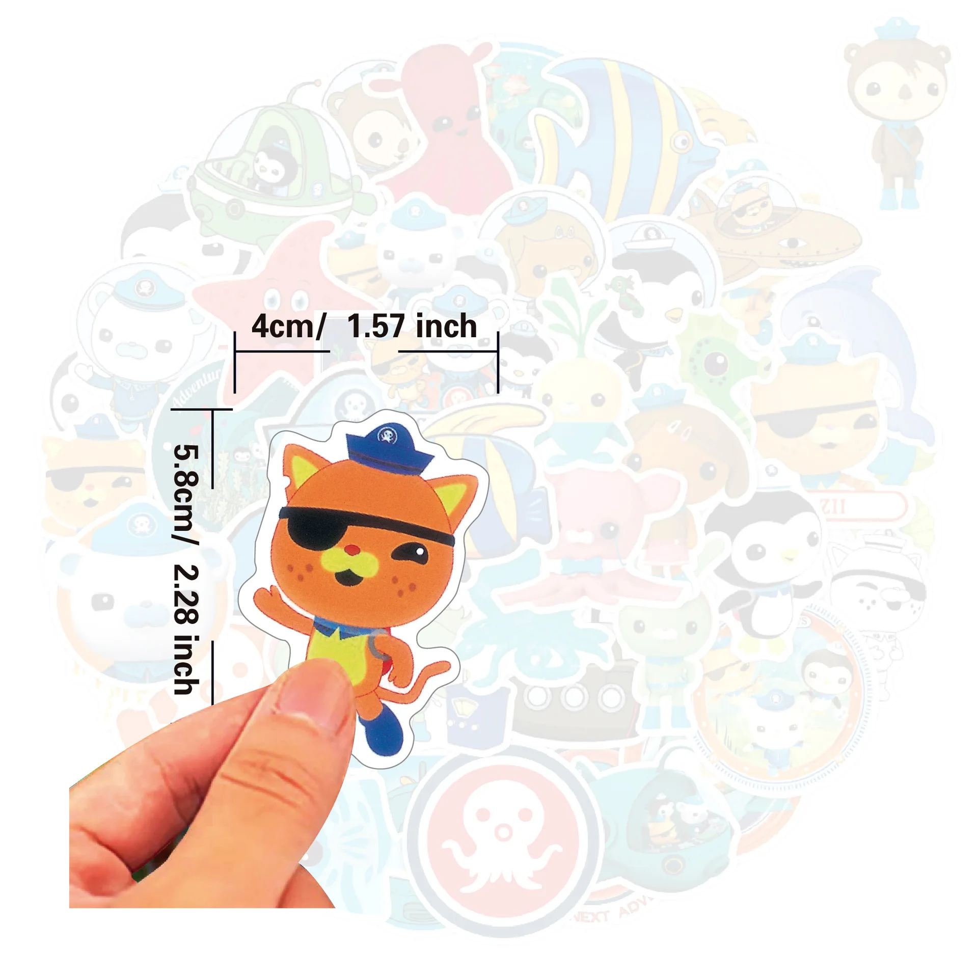 10/50PCS Cartoon Animation The Octonauts Stickers Funny Adventure Sticker Decals Kids Toy DIY Scrapbook Luggage Guitar Desk