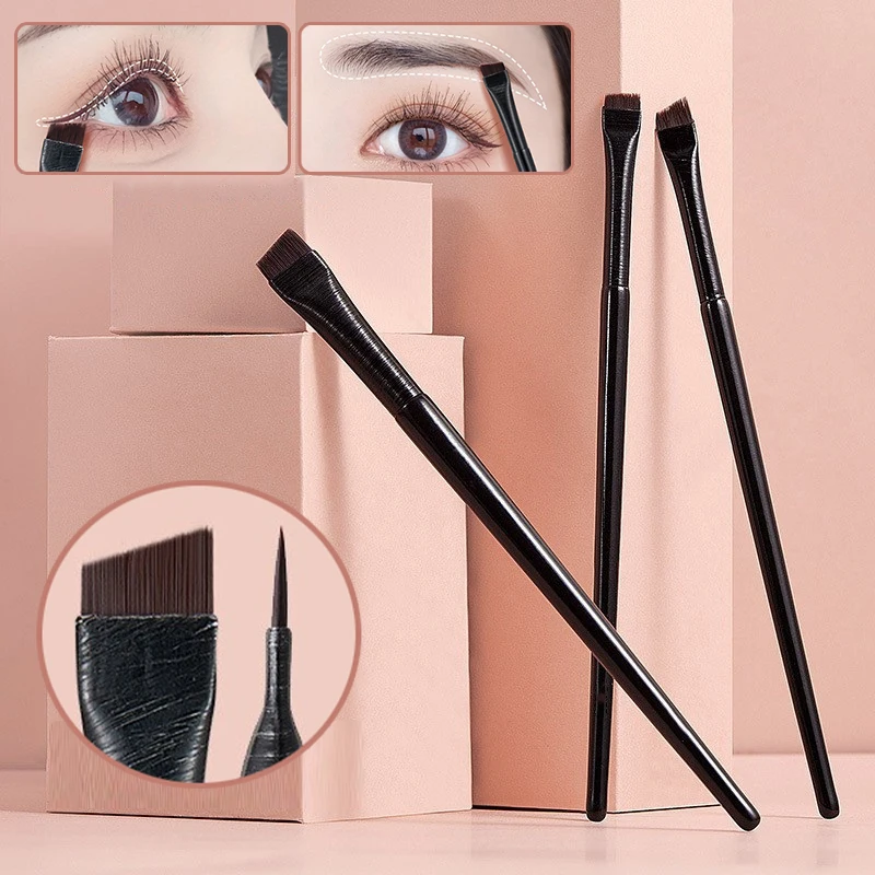 1 pz portatile piccolo pennello per sopracciglia angolato pennello per contorno sopracciglia pennello per Eyeliner per sopracciglia strumento per il trucco femminile