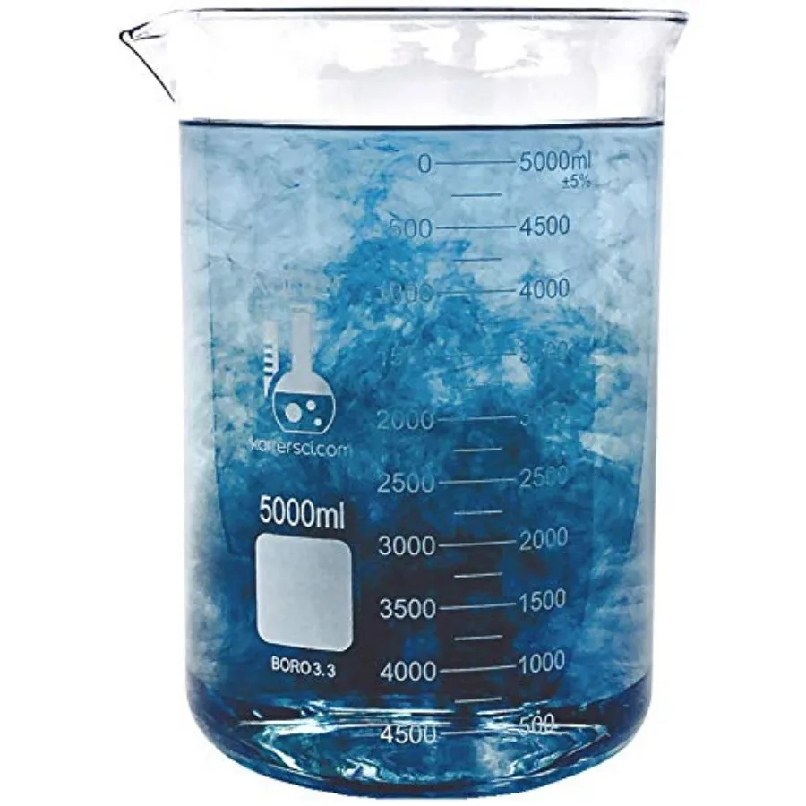 

5000ml Beaker Low Form Griffin Borosilicate 3.3 Glass Double Scale Graduated 213D22 Single
