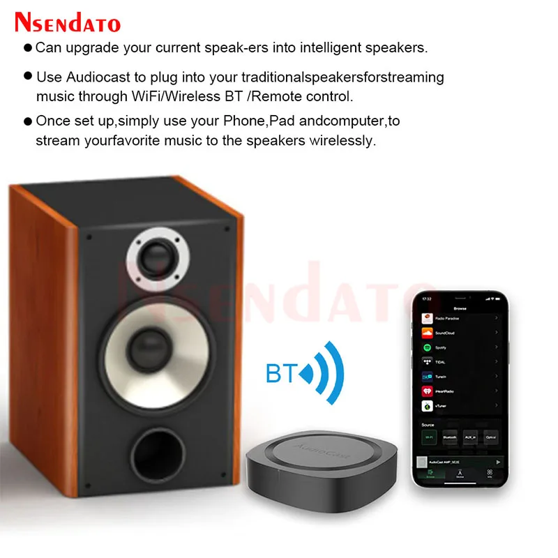 Iest Audiocast Pro M20 Draadloze Wifi Audio Muziek Ontvanger Multi Room Audio Wifi Bt5.0 Muziekspeler Box Hifi Systeem Voor Tadil