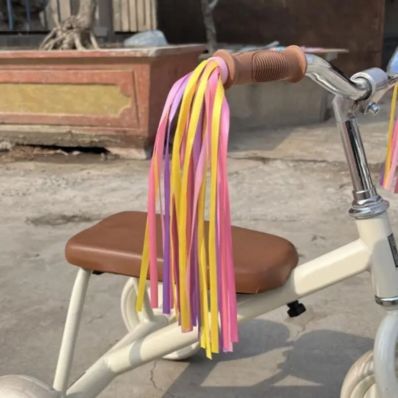 2pack Colorful Handlebar Tassels Bike Streamers Scooters Tassels Rainbow for Bicycles Decoration 