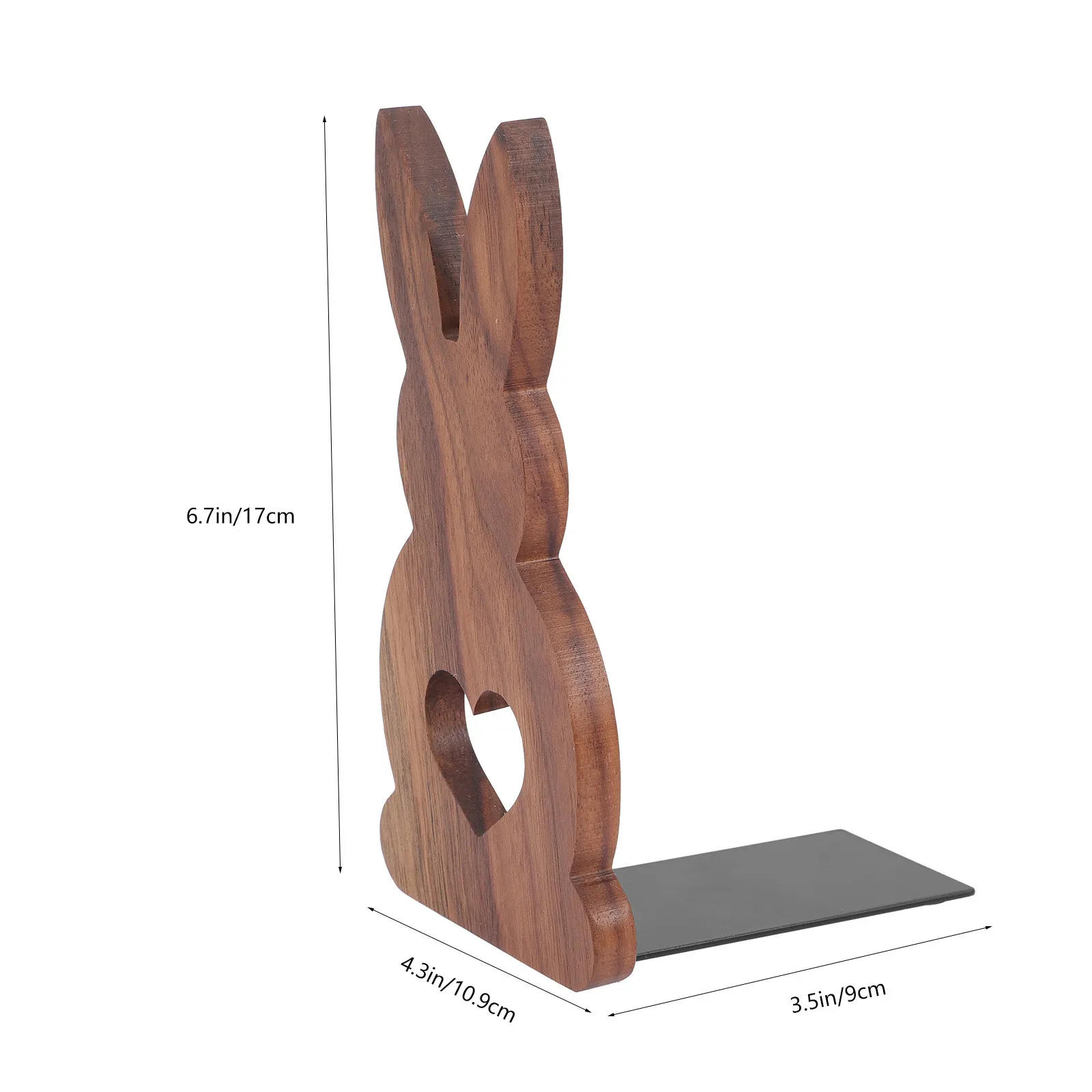 Wooden Rabbit Bookend Cute Animal Shaped Book Ends for Desk Shelf Cabinet Book Support Bookends Decoration Gift Idea