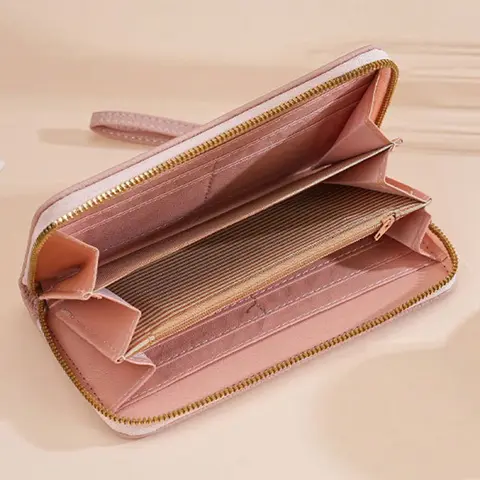 स्टिच प्रिंट और कलाई स्ट्रैप के साथ स्टिच लॉन्ग ज़िप वॉलेट, महिलाओं के लिए मल्टी-कार्ड क्यूट कार्टून पैटर्न सॉफ्ट टेक्सचर वॉलेट, 4 रंग 8 best sales पैसे का बटुआ महिलाओं - №3