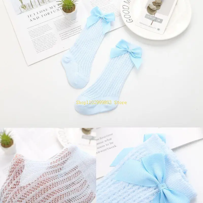 جوارب طويلة للركبة للفتيات الصغيرات جوارب حياكة قطنية مضادة للانزلاق J0MF