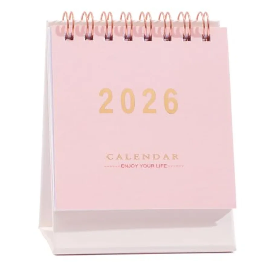 

Mini Desk Calendar 2026-2027 - Runs From January 2026 until June 2027 Monthy Small Desktop Calendar 250 GSM Thick Paper Twin-Wi