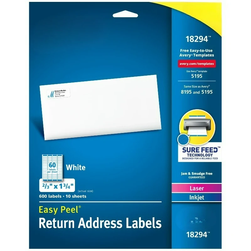 

Easy Peel Address Labels, 2/3" x 1-3/4", 600 Labels (18294)