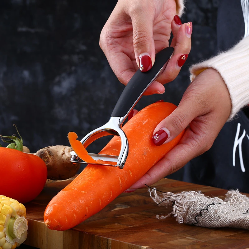 Zinc Alloy Carrot Peeler Non-slip Handle Fruit Planer Manual Apple Paring Knife Potato Sprout Remover Household Vegetable Tools