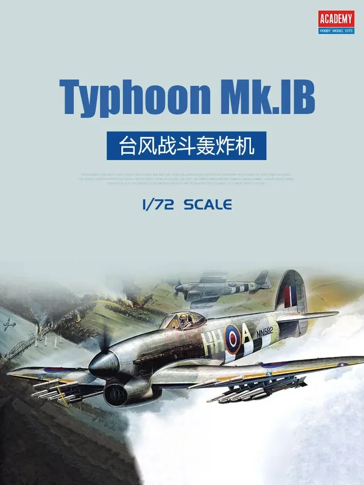 Academy Assembled Aircraft Model Kit 12462 Typhoon MK.1B Fighter-Bomber 1/72 Scale