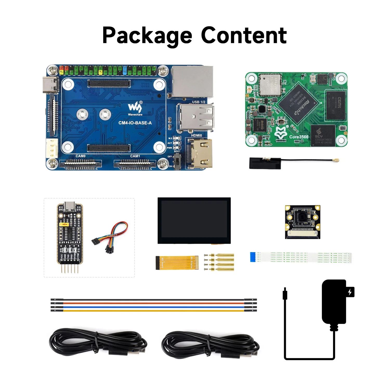 Imagem -03 - Waveshare Core3566 Módulo Kit Processador Quad-core Compatível com Raspberry pi Cm4 Rockchip Rk3566