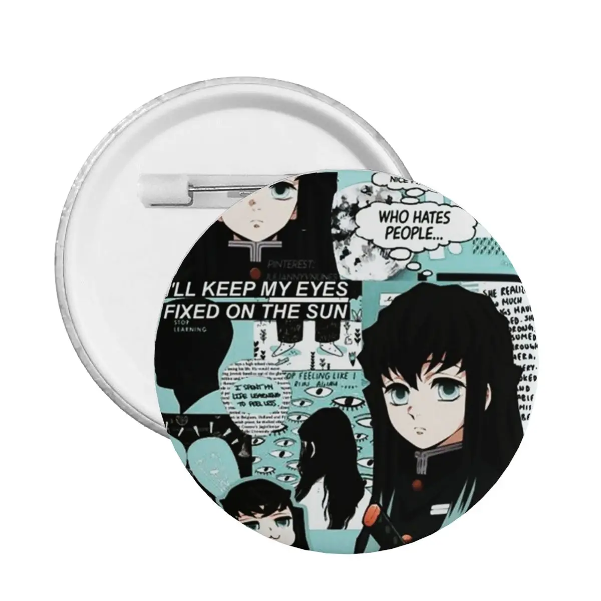 Anime Demon Slayer Pins Badges Muichiro Tokito Kimetsu No Yaiba Clothes Pinback Buttons Brooches Girlfriend Gift