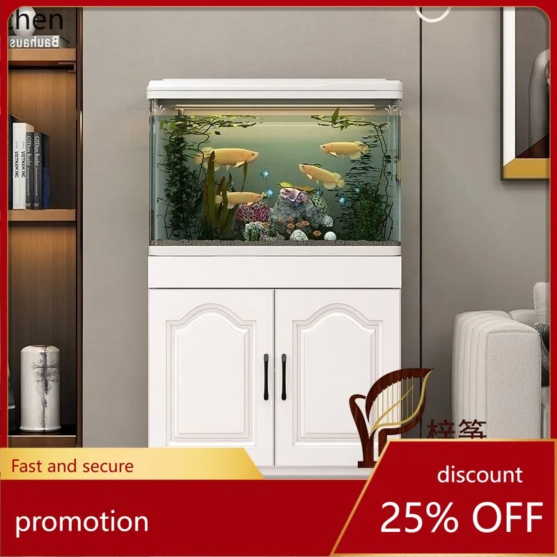

YFY fish tank - small all-in-one home aquarium for living room, floor-standing, self-cleaning, desktop landscaping
