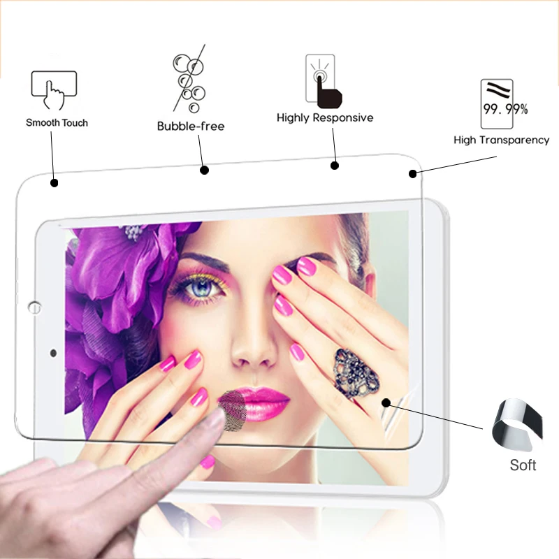 

High clear Glossy Protective film For Teclast X80HD 8.0" tablet Anti-Scratches HD LCD Screen Protector Film + clean cloth