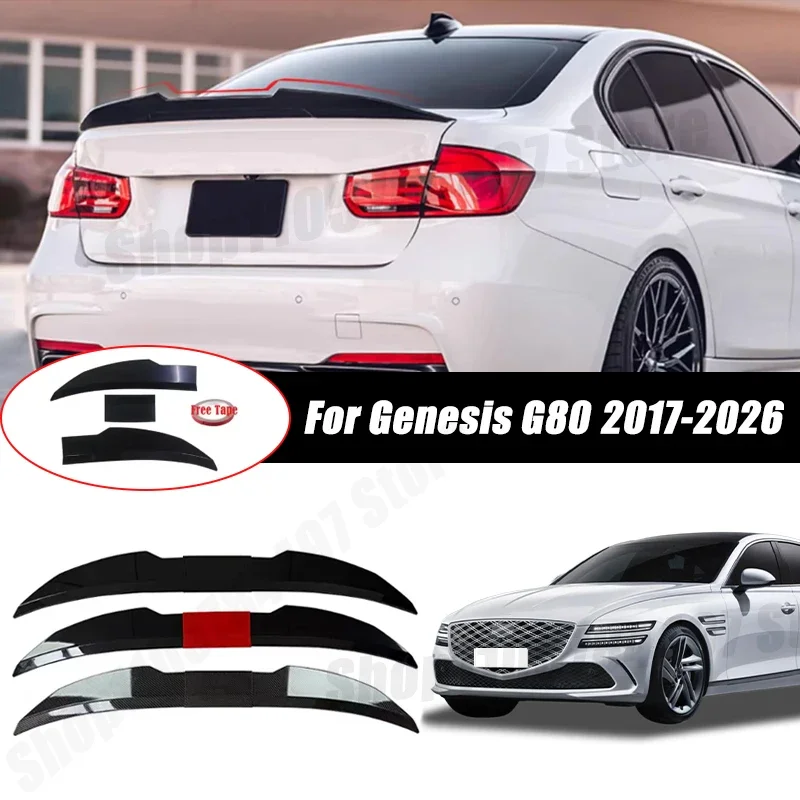 3pcs Sedan Rear Trunk Spoiler For Genesis G80 2017-2026 Adjustable DIY Modified Trunk Spoiler Automotive Accessories