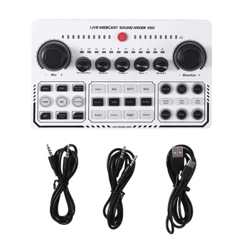 X50 professional recording studio sound cards for live broadcast USB sound card live broadcast audio mixer interface