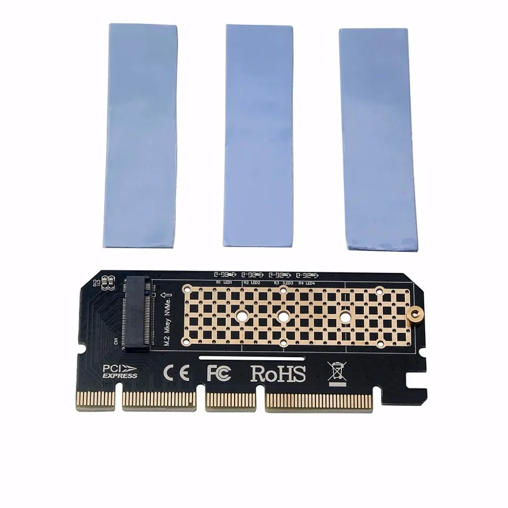 to PCIE x16 Adapter Card Pci-e to m.2 Convert Adapter NVMe SSD Adaptor m2 M Key Interface PCI Express 3.0 x4 2230-2280 Size