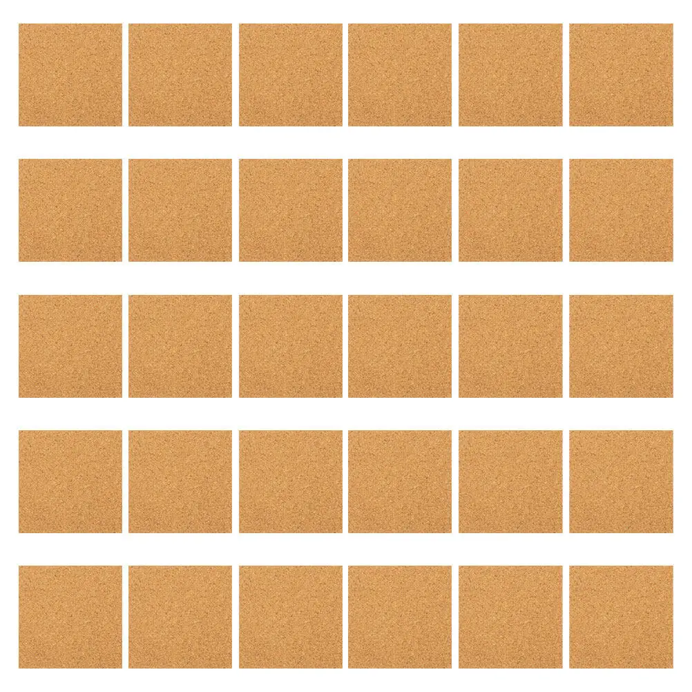 45Pcs Self Adhesive Cork Squares Natural Texture Smooth Surface Strong Bond DIY Coasters Crafts Cork Board Tiles Sticky Bulletin