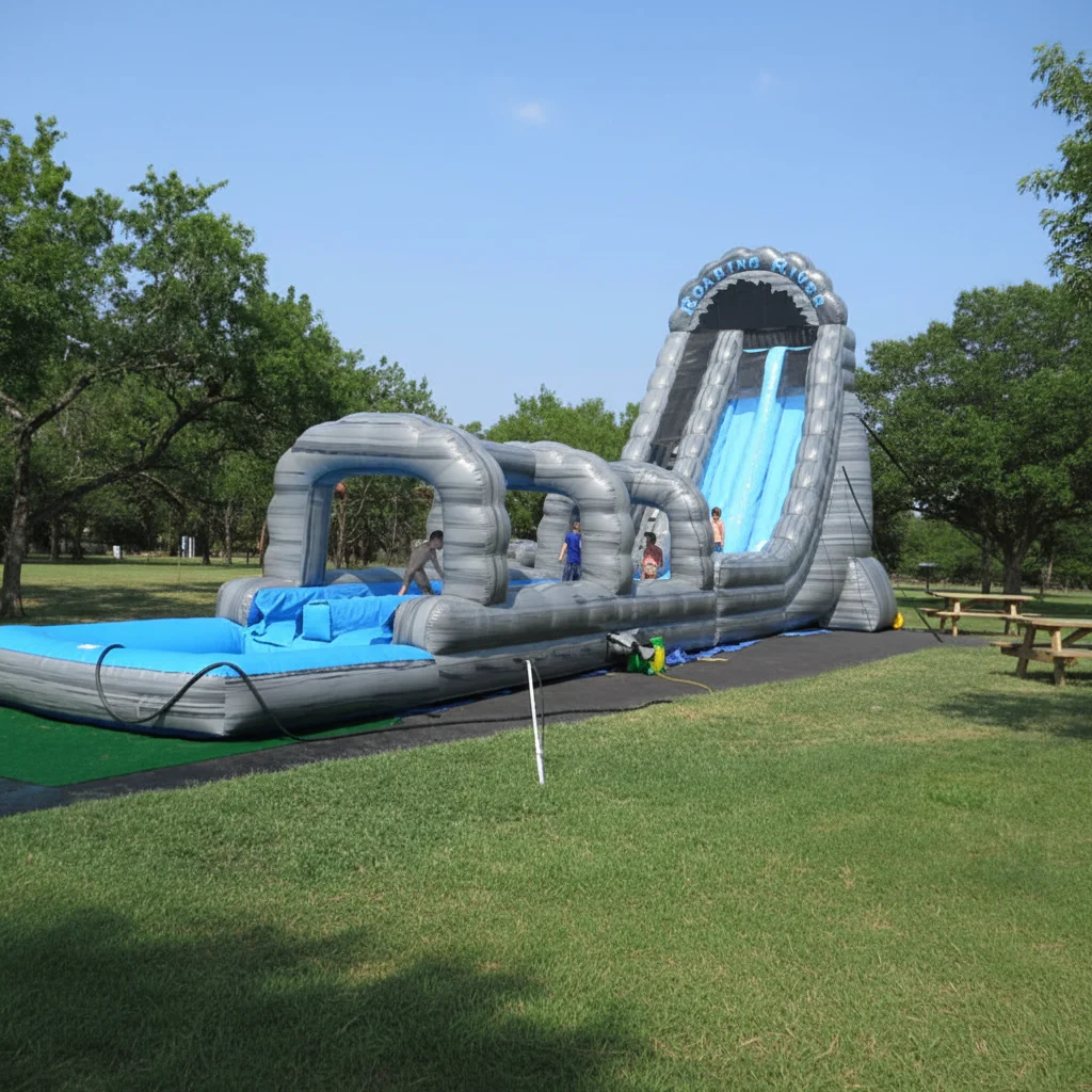 High Quality China Factory Supply Huge Roaring River Wave Inflatable Water Slide with Water Pool for Adult and Kids