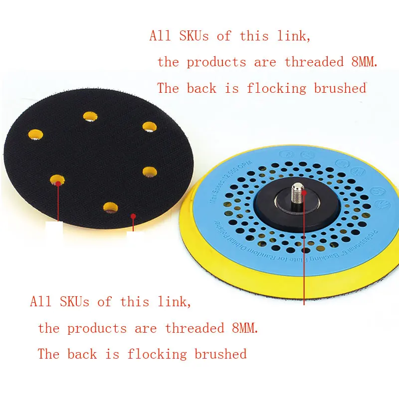 Professional 5/6 Inch 12000 rpm Dual Action Random Orbital Sanding Pad Plate with Holes for Pneumatic Sanders Disc Air Polishers