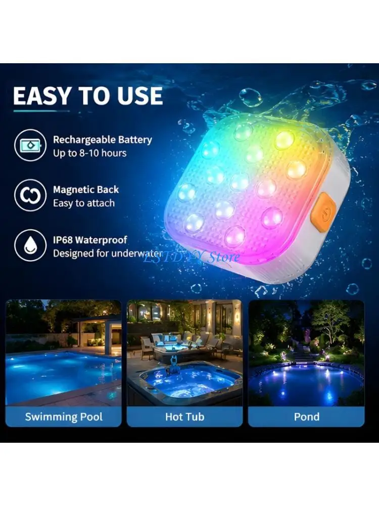G6DE 4Pcs Bright LED Swimming Pool Lights Color Changing Led Floating Lights Swimming Pool Decorative Lighting Enduring