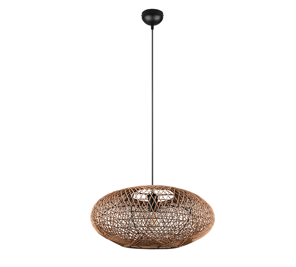 Afbeelding 5: Lampophanging, metaal en sisal, zwart, D 52cm, Hedda