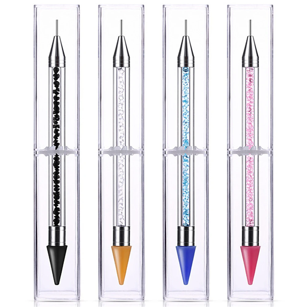 Double Head Point Drill Pen Diamond Painting Embroidery Dot Dual-Ended Nail Art Rhinestone Picker Wax Tip Pencil Crystal Tool