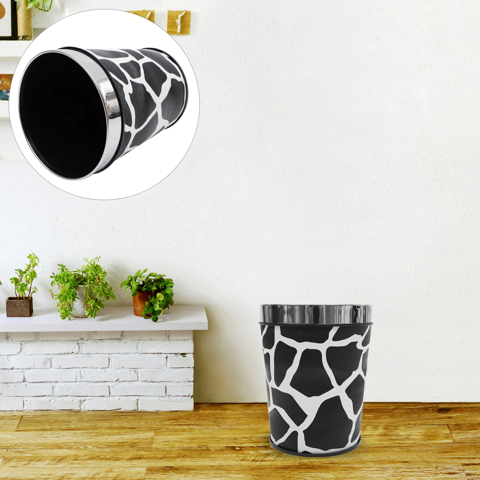 

Large Capacity Kitchen Garbage Bin Retro Style PP No Lid Trash Container for Home Office Bedroom Bathroom Household