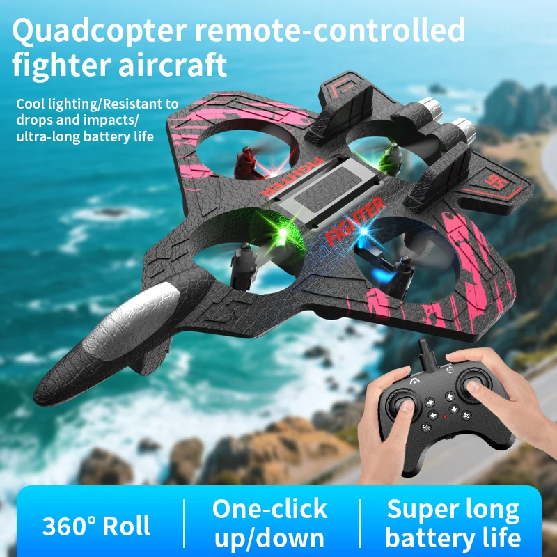 

H22 RC Plane Drone One click take off/landing, cool LED night navigation lights RC Airplane Remote control foam aircraft