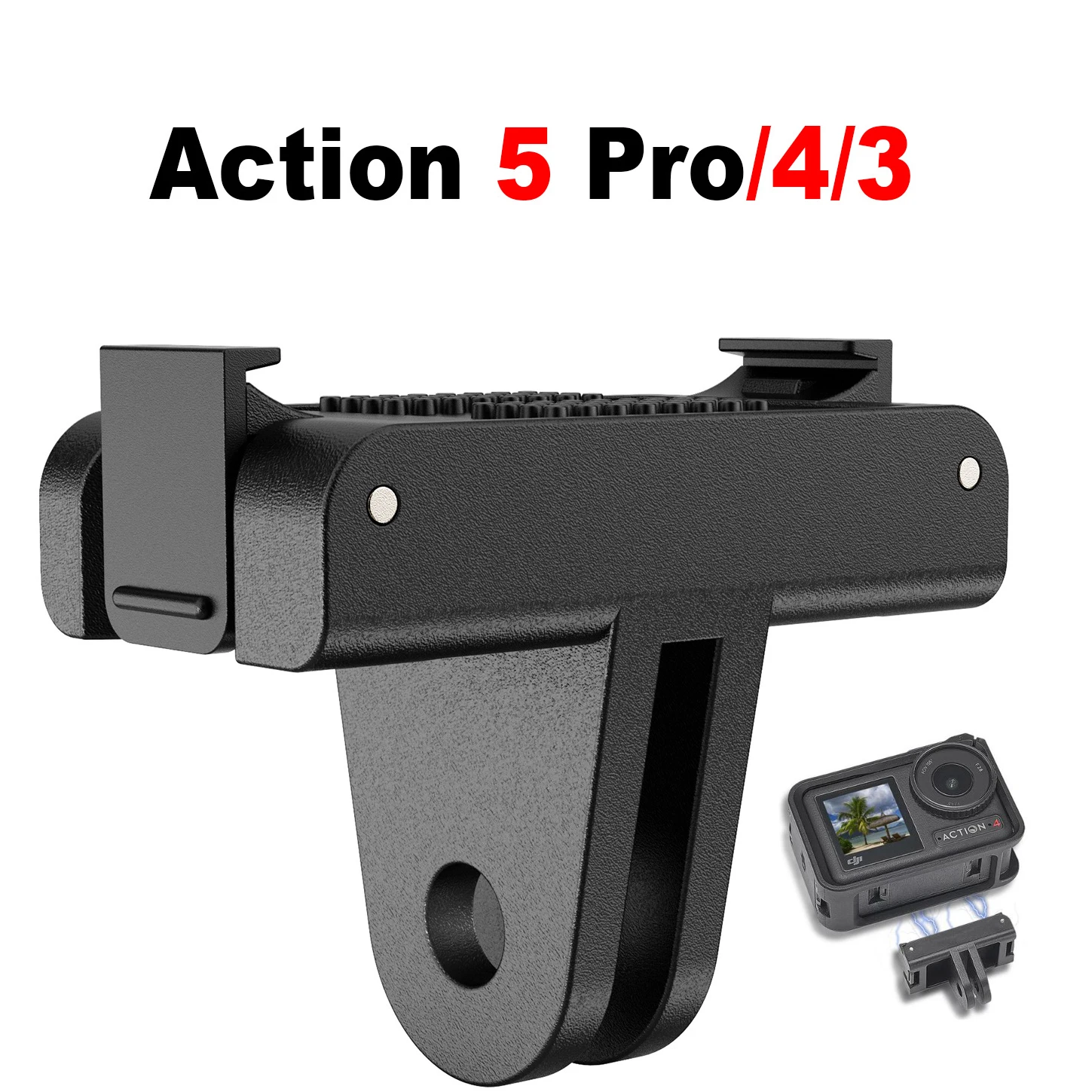 For DJI OSMO Action 5 Pro 4 3 Camera Magnetic Fork Adapter Quick Release Adapter Extension Mount Base for Action 5 4 Accessory