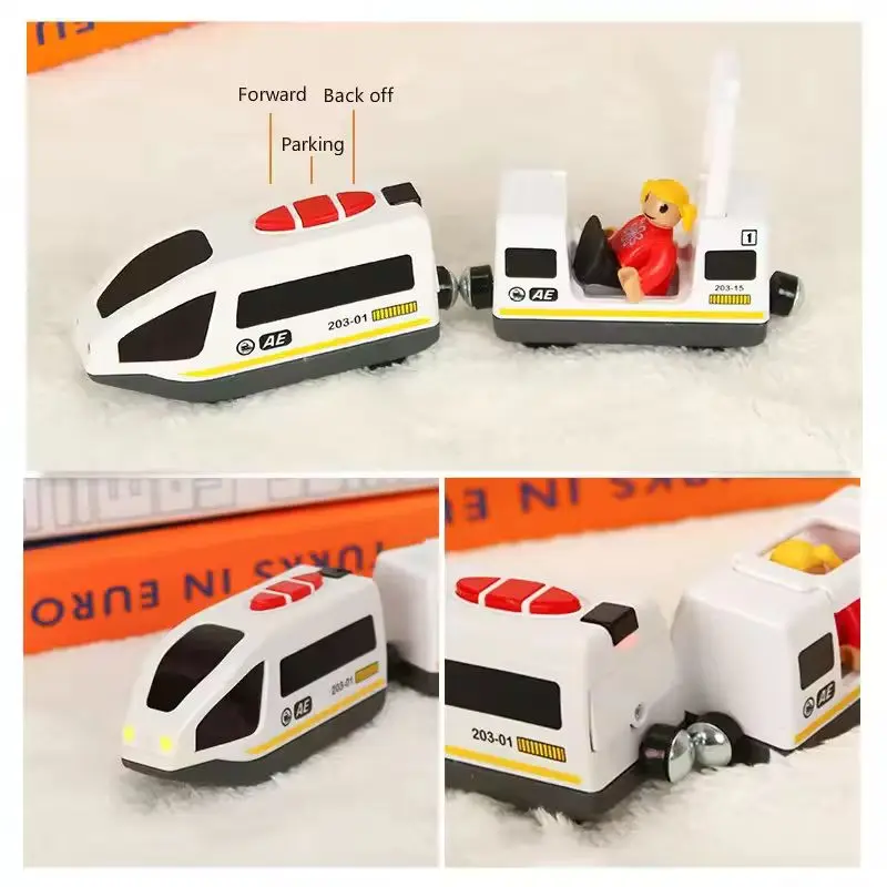 RC Elektrische Treinset Speelgoed voor Kinderen Auto Diecast Slot Speelgoed Geschikt voor Standaard Houten Treinspoor Spoorwegbatterij Kerst Trem Set