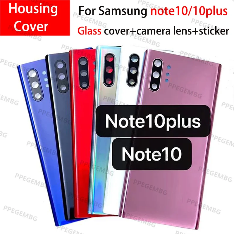 Back Glass Replacement For Samsung Galaxy Note10 N970 note 10 plus N975 Battery Cover Rear Door Housing Case Camera Lens Sticker