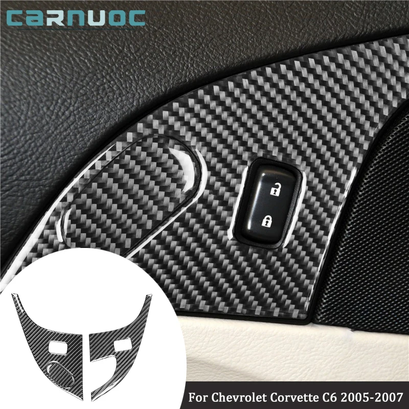 

Carbon Fiber Door Lock Panel Stickers Cover For Chevrolet Corvette C6 2005 2006 2007 Car Interior Decorative Accessories