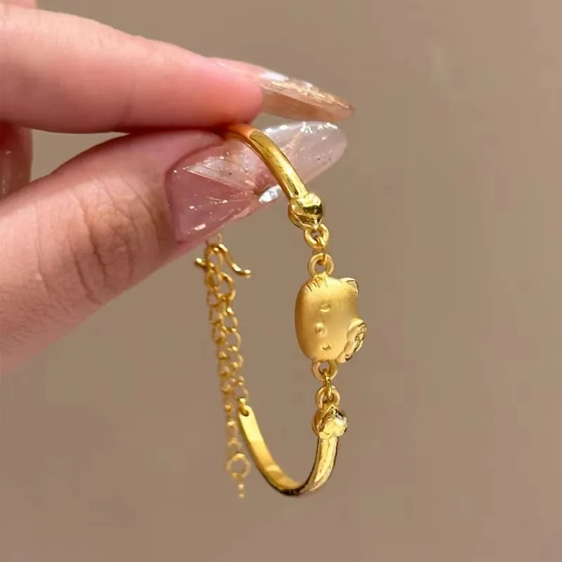 

Новинка 2024 года, браслет Sanrio Kawaii Hello Kitty, милые ювелирные изделия с героями мультфильмов аниме, аксессуары на запястье, подруга для девочек, подарки на день рождения, игрушки