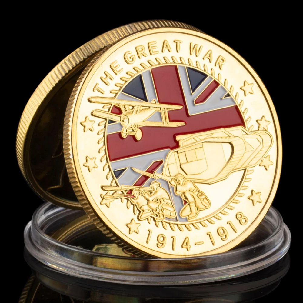 The Centenary of The Victory of The Allies Souvenir Gold Plated Coin The Great War(1914-1918) Commemorative Coin Challenge Coin