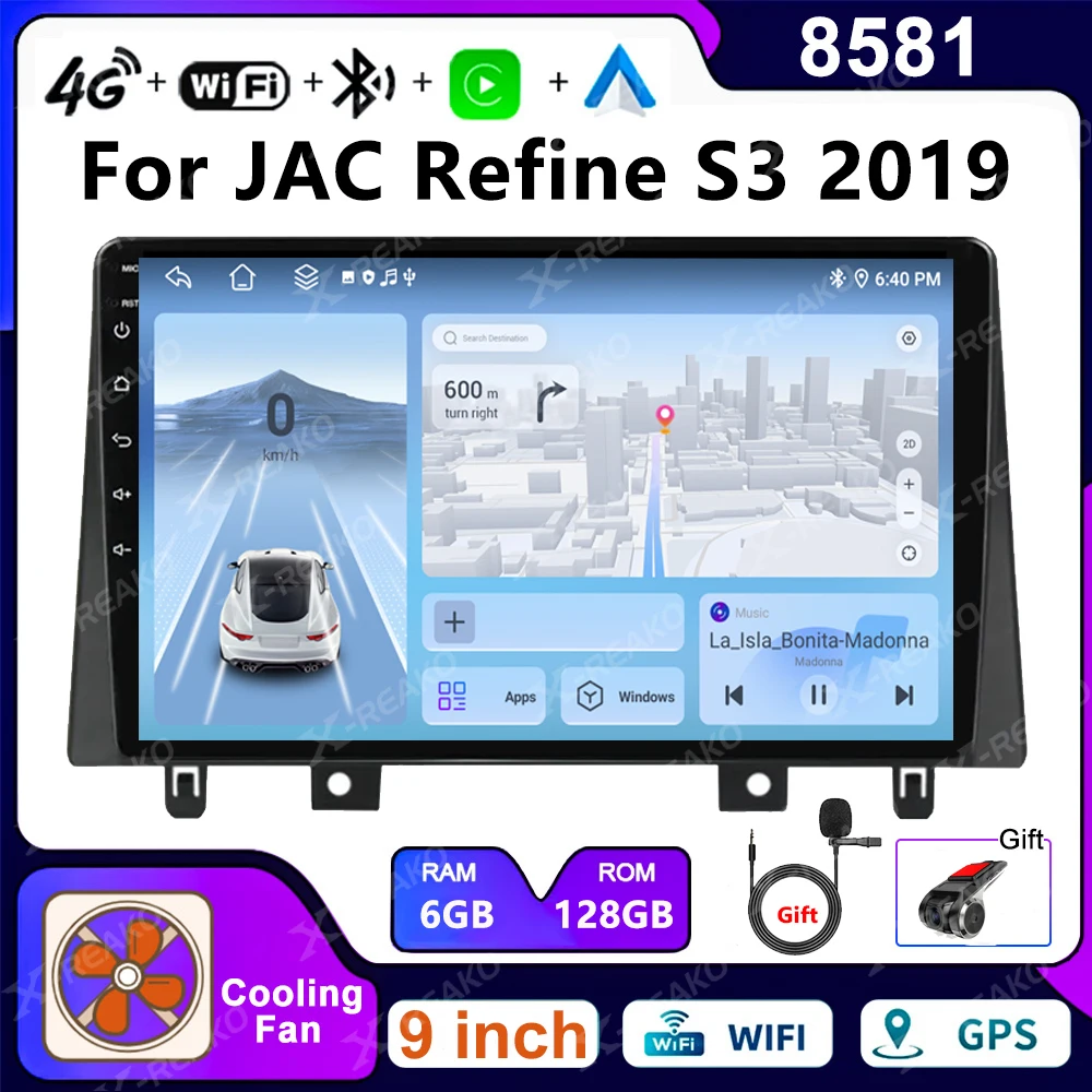 X-REAKO Carplay Android Auto Car Radio For JAC Refine S3 2019 Multimedia Video Player GPS Navigation Stereo Audio 2din Head Unit