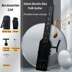 Portable Folk Guitar Professional Silent Electrical Box Guitars Adult Beginners Travel Mini String Instruments Accessories