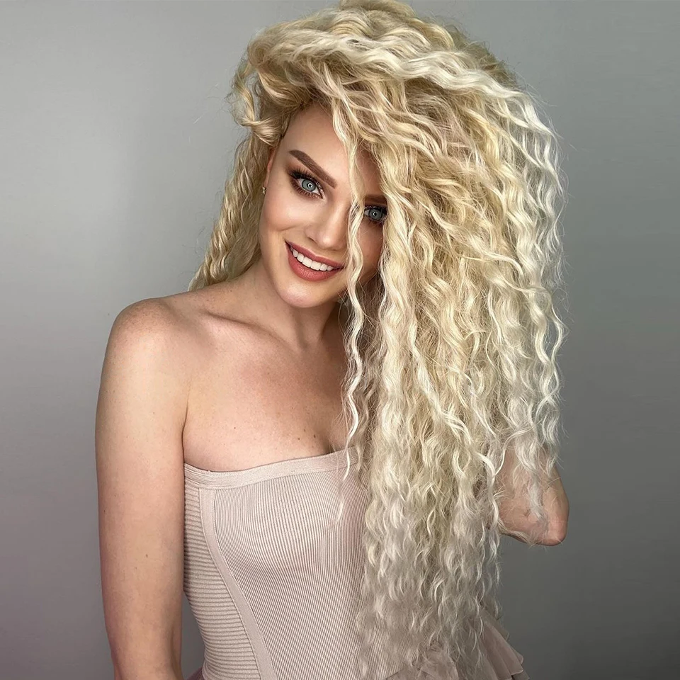 أسود جيسيكا تجعيد الشعر عميق متموج تويست الكروشيه الشعر كروشيه اصطناعي الضفائر ارتفاع درجة الحرارة الألياف تجديل وصلات شعر #4