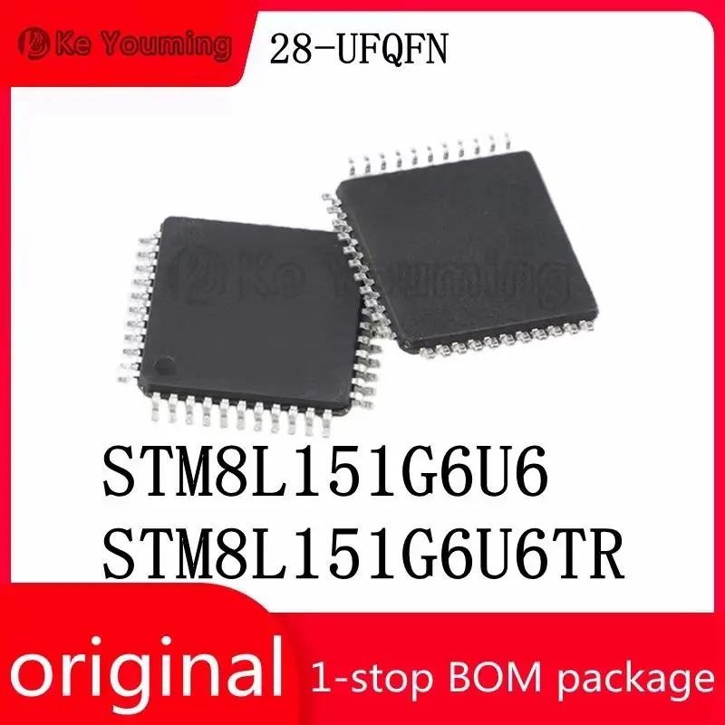 2PCS Integrated Circuit Embedded Microcontroller, Electronic Components, STM8L151G6U6, STM8L151G6U6TR, 28-UFQFN, IC